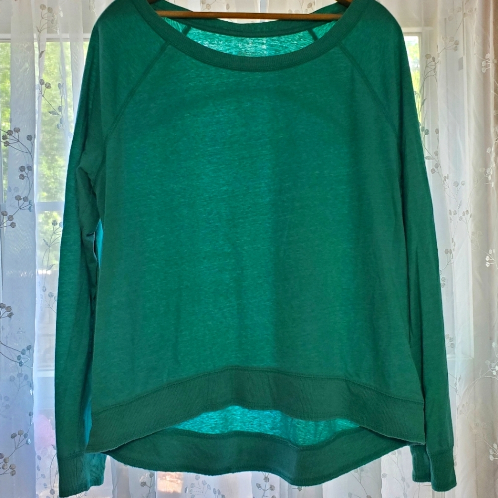 Womens XL xhilaration turquoise blue green long sleeve sleep shirt top